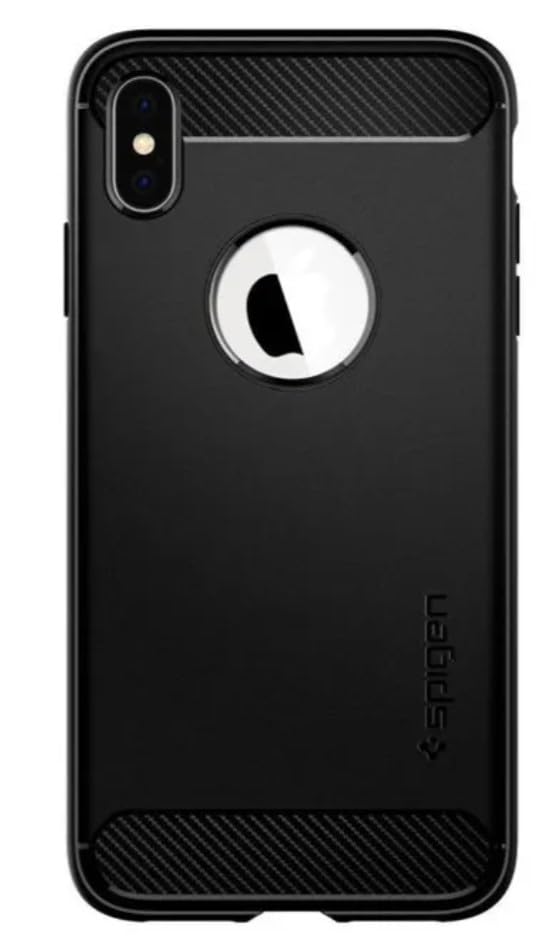 Spigen Rugged Armor Back Cover Case Compatible with iPhone X / Xs (TPU | Matte Black) - Image 2