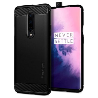 Spigen Rugged Armor Back Cover Case Compatible with OnePlus 7 Pro (TPU + PC | Black)