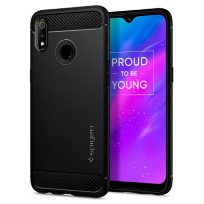 Spigen Rugged Armor Back Cover Case for Realme 3, Realme 3i (TPU | Matte Black)
