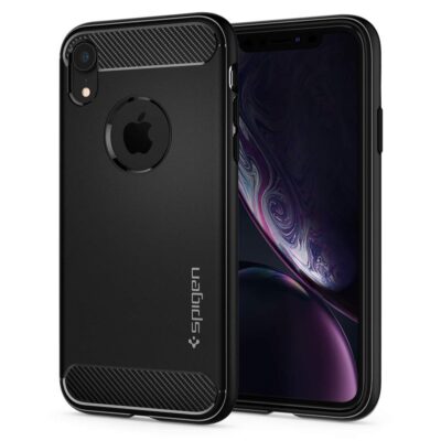 Spigen Rugged Armor Back Cover Case Compatible with iPhone XR (TPU | Matte Black)