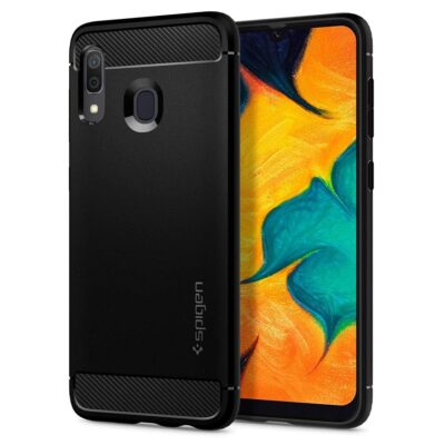 Spigen Rugged Armor Back Cover Case Compatible with Samsung Galaxy A20, A30 (TPU | Black)