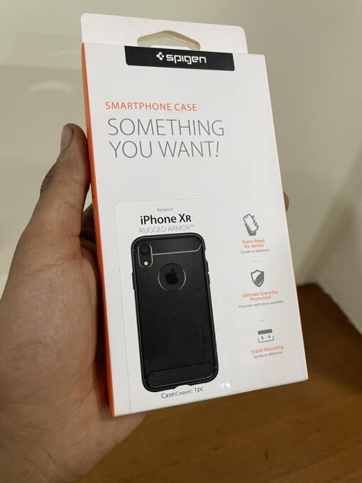 Spigen Rugged Armor Back Cover Case Compatible with iPhone XR (TPU | Matte Black) - Image 3