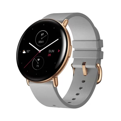 Amazfit Zepp E Stylish Smart Watch Circle Version (Champagne Gold Case with Grey Strap)